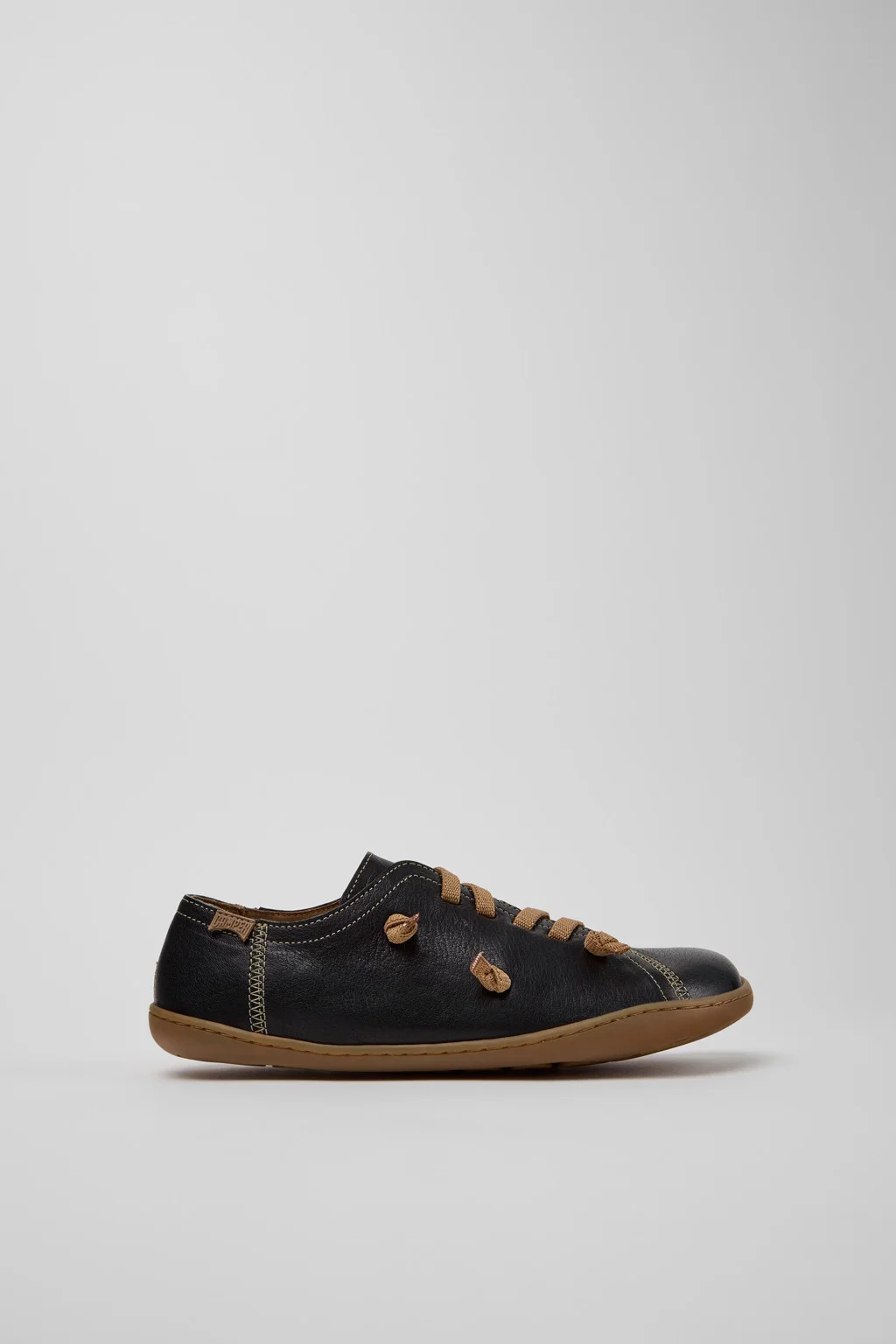 Twins Black Vegetable-Tanned Leather Shoes for Women. - 1