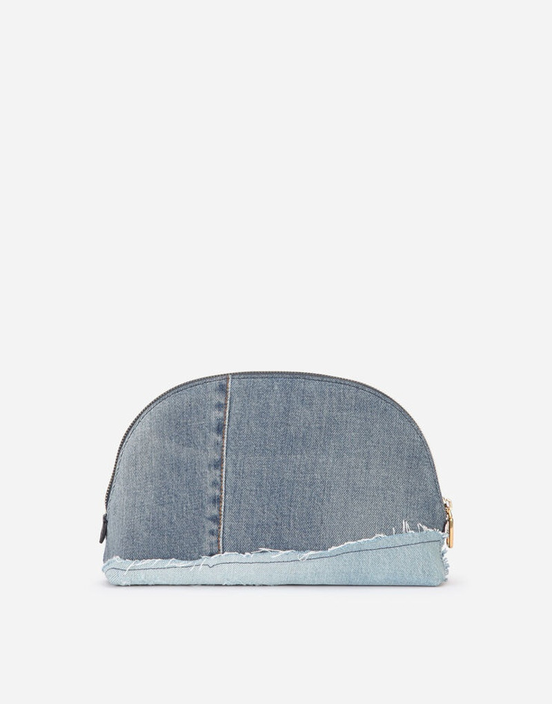 Patchwork denim make-up bag with baroque DG logo 3