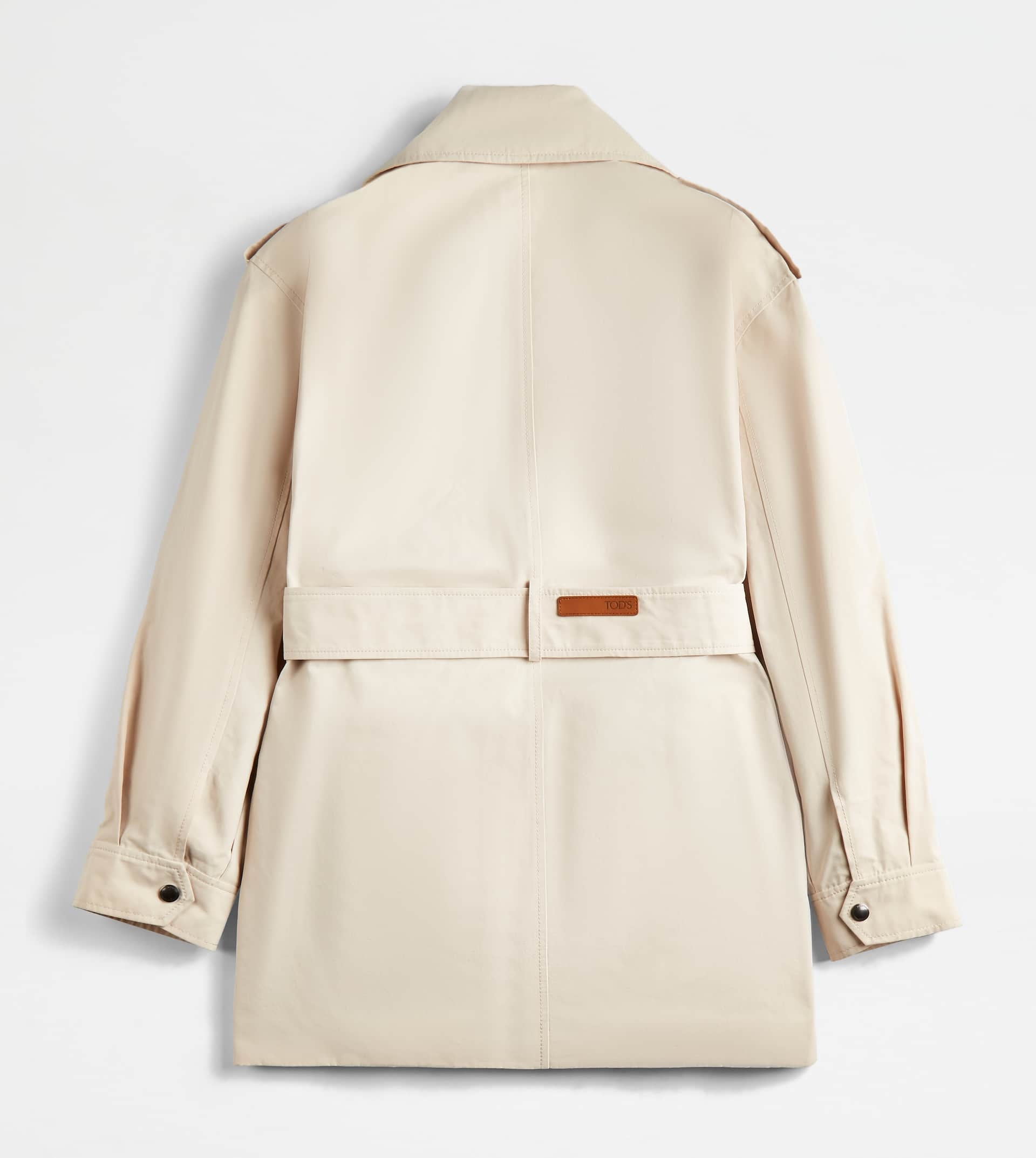 JACKET WITH INSERTS IN LEATHER - OFF WHITE - 8