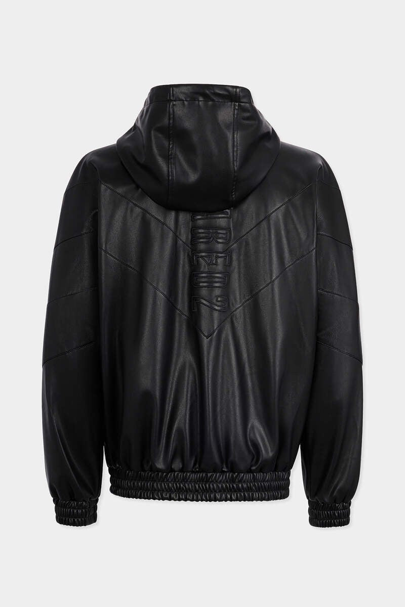 DSQUARED2 FAUX LEATHER ZIPPED HOODIE outlook