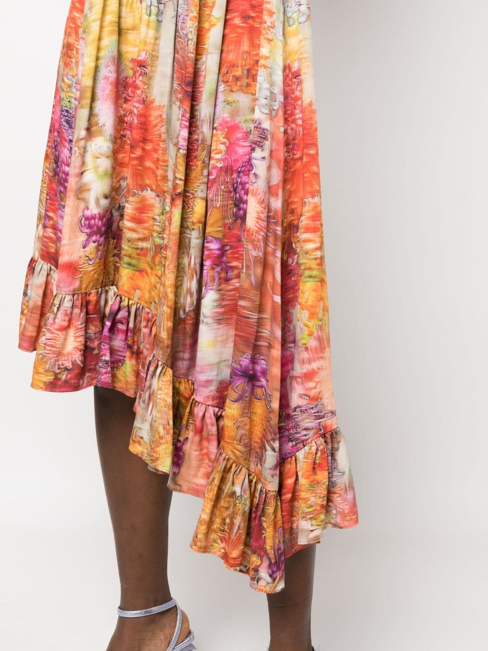 mix-print midi-dress - 5