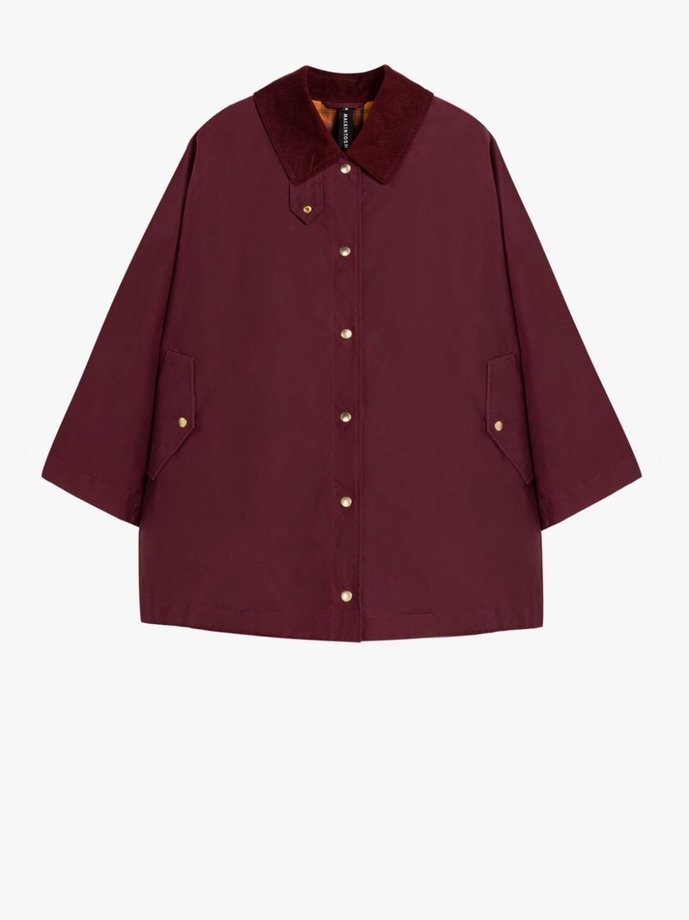CORA BURGUNDY WAXED COTTON FIELD COAT - 1
