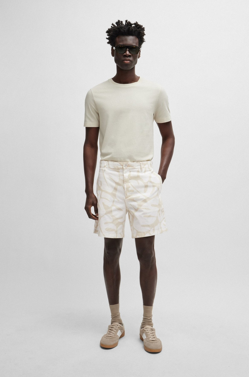 REGULAR-FIT SHORTS IN PRINTED STRETCH-COTTON TWILL 3