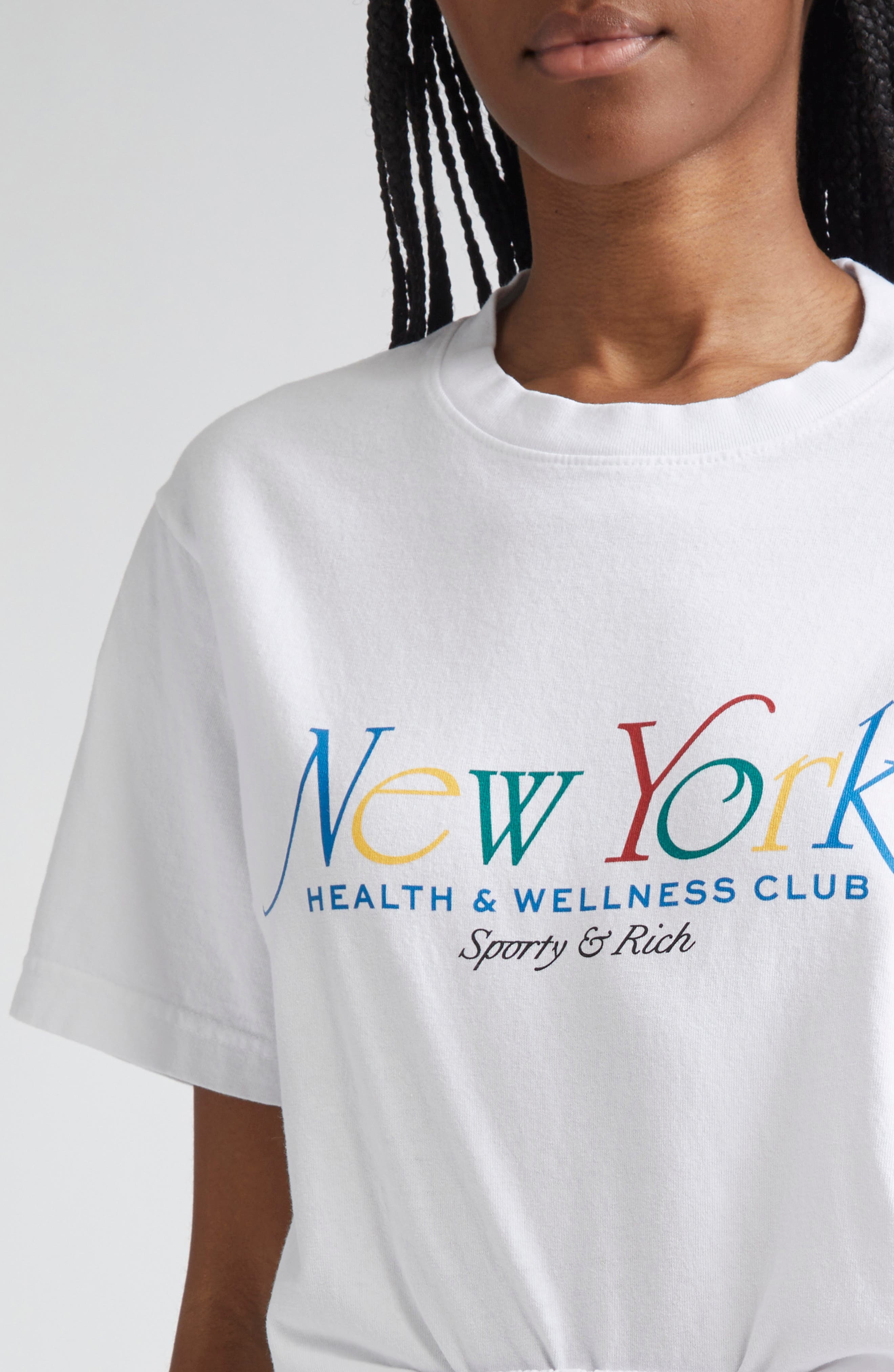Sporty & Rich New York Graphic T-Shirt in White/Ruby/Alpine/Blue at Nordstrom - 5