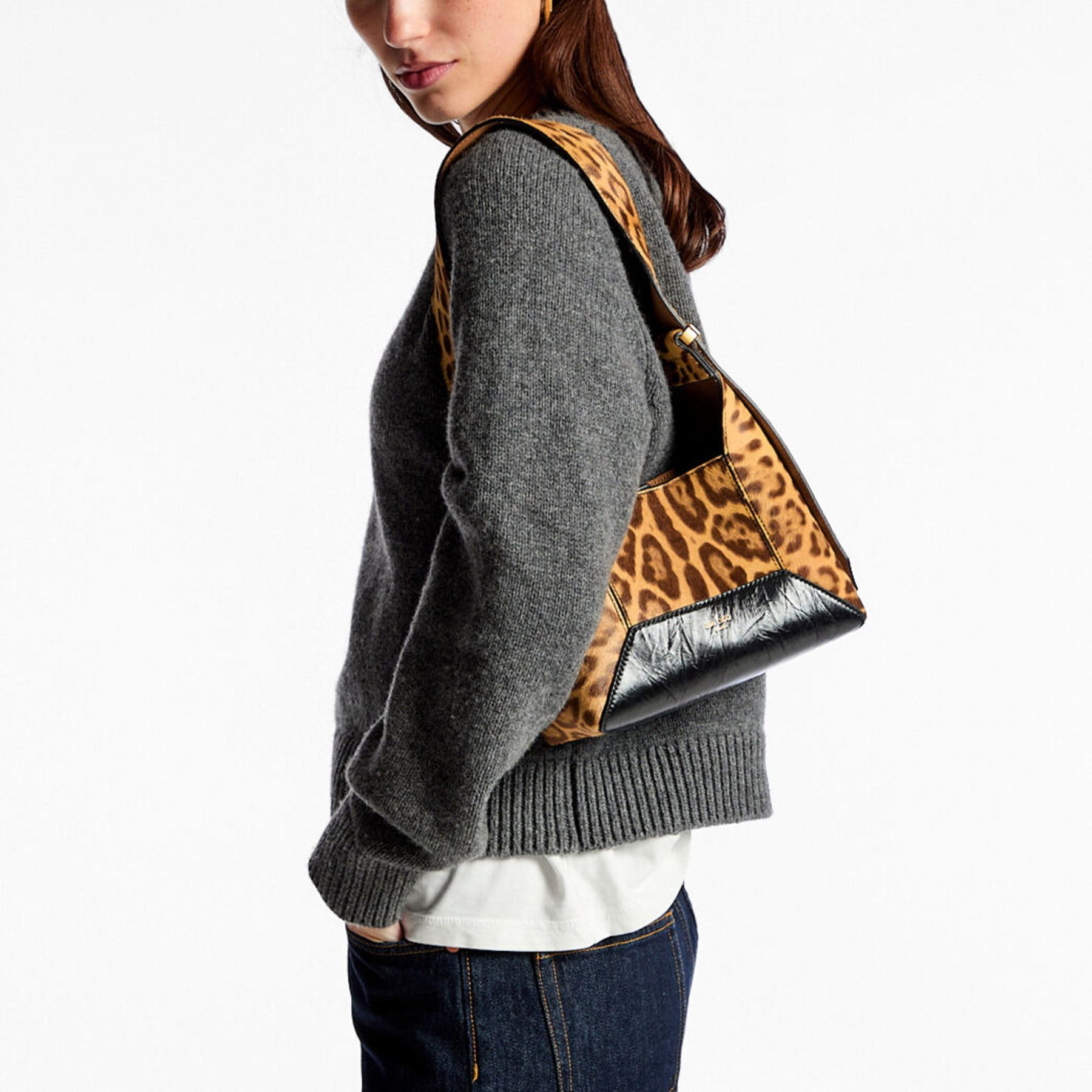Diamond Hobo/S
Natural Leopard Print Pony Shoulder Bag - 2