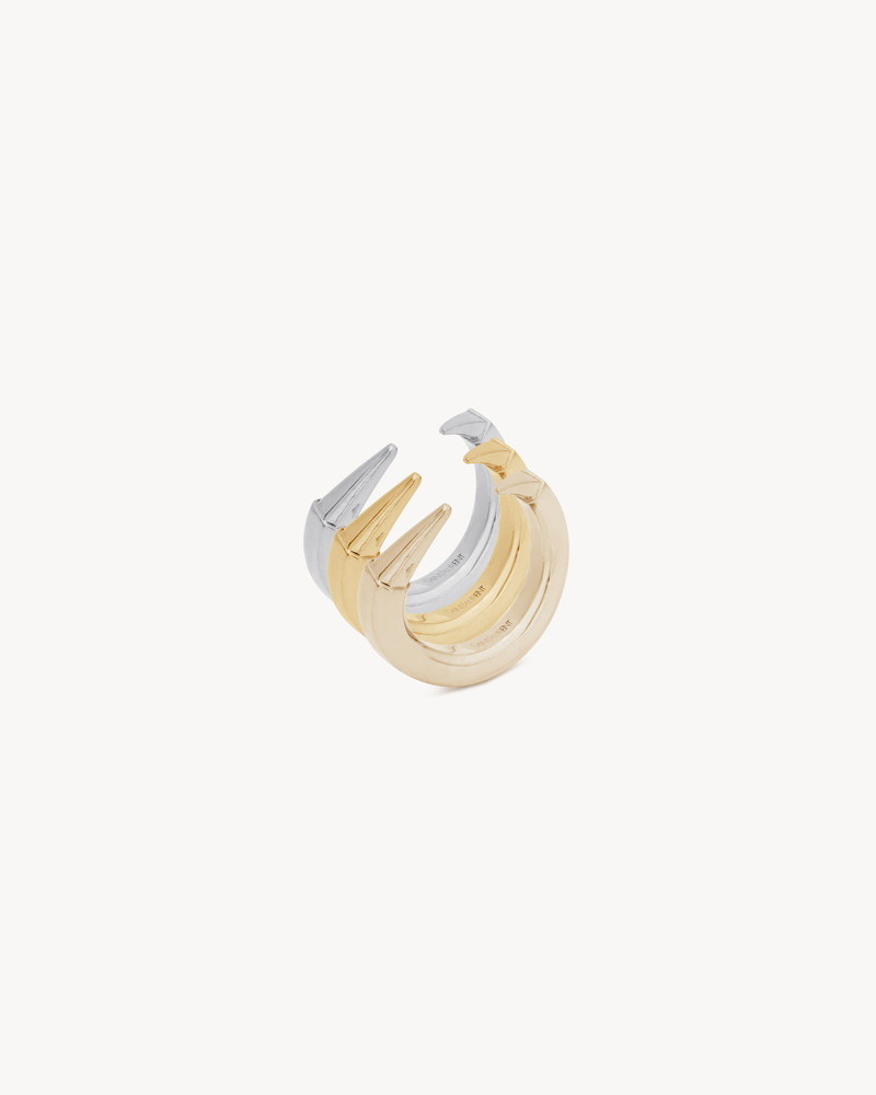 SAINT LAURENT SPIKY RINGS IN 18K GREY GOLD, YELLOW, GOLD AND PALE GOLD outlook