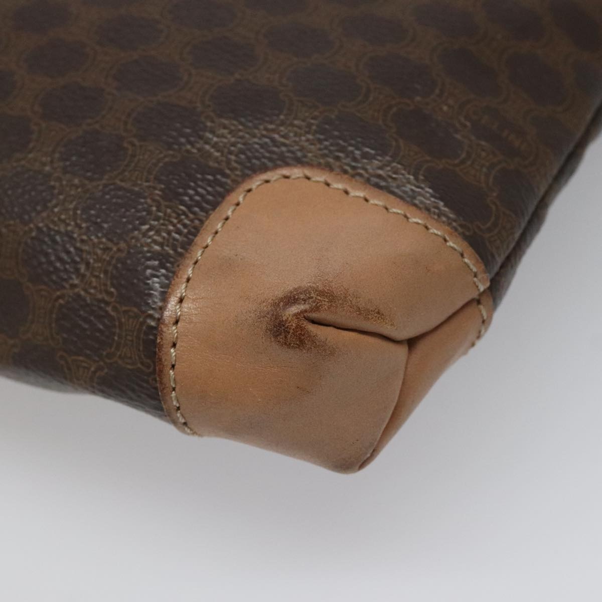 CELINE Macadam Canvas Hand Bag Pvc Brown - 16