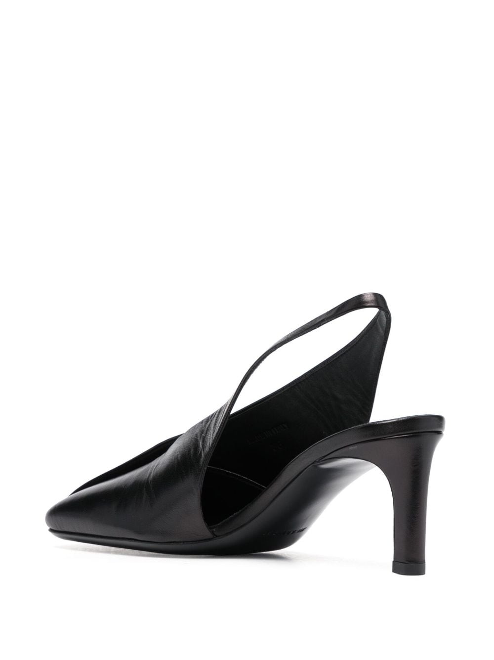 75mm square-toe leather pumps - 3