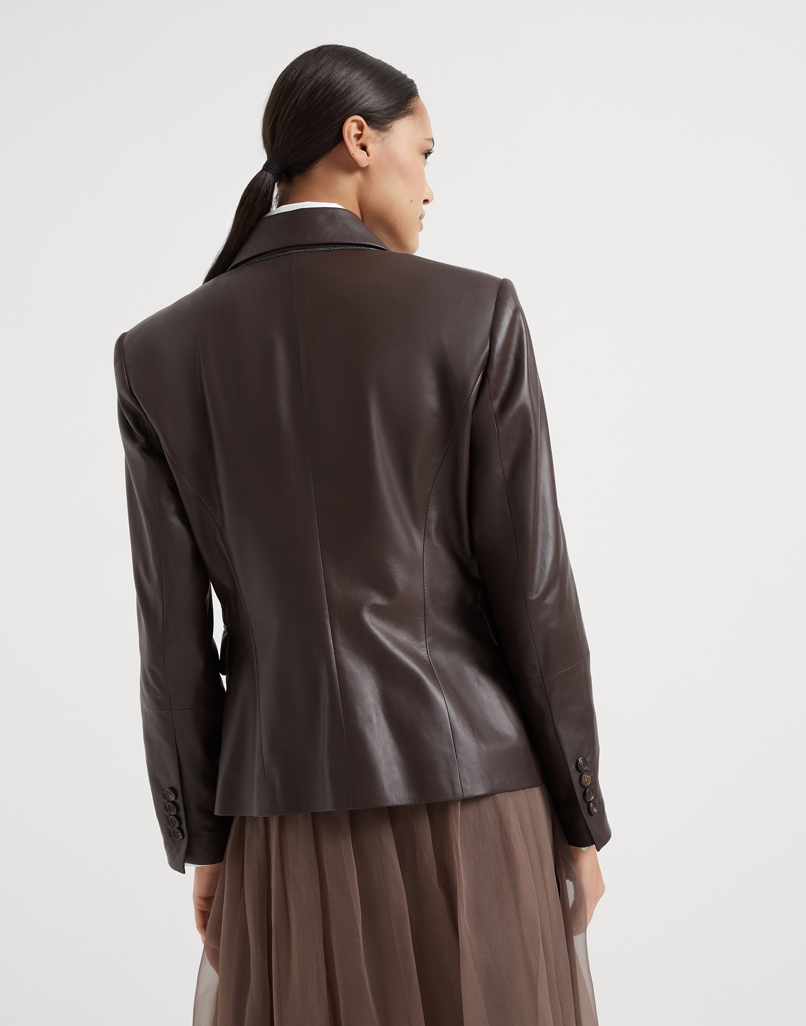 Nappa leather jacket with monili - 2