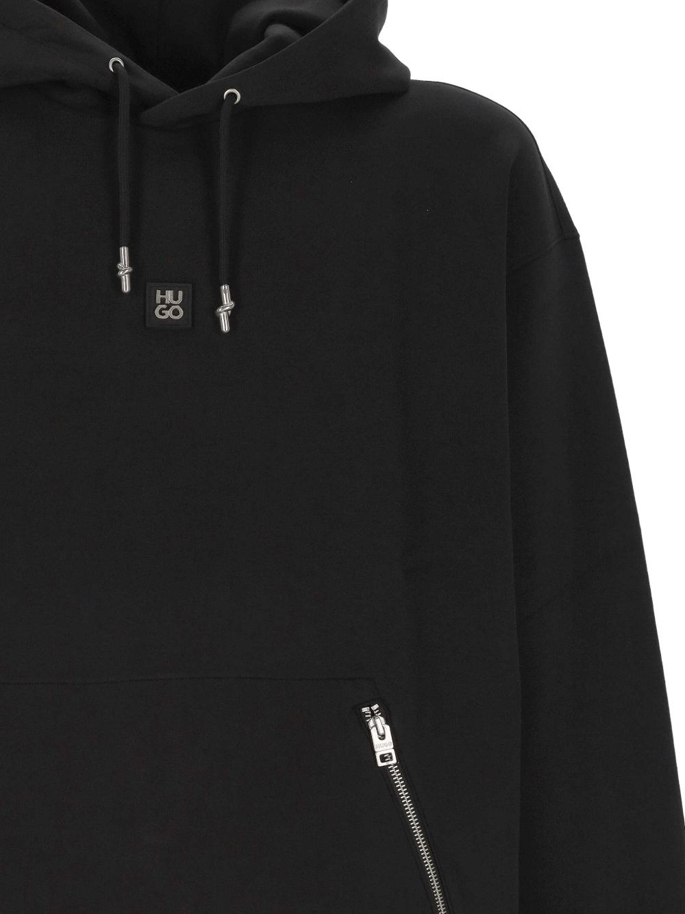 logo-plaque zip-pocket hoodie - 3