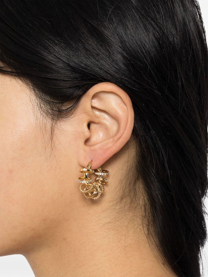Amina Muaddi multiring hoop small earrings outlook