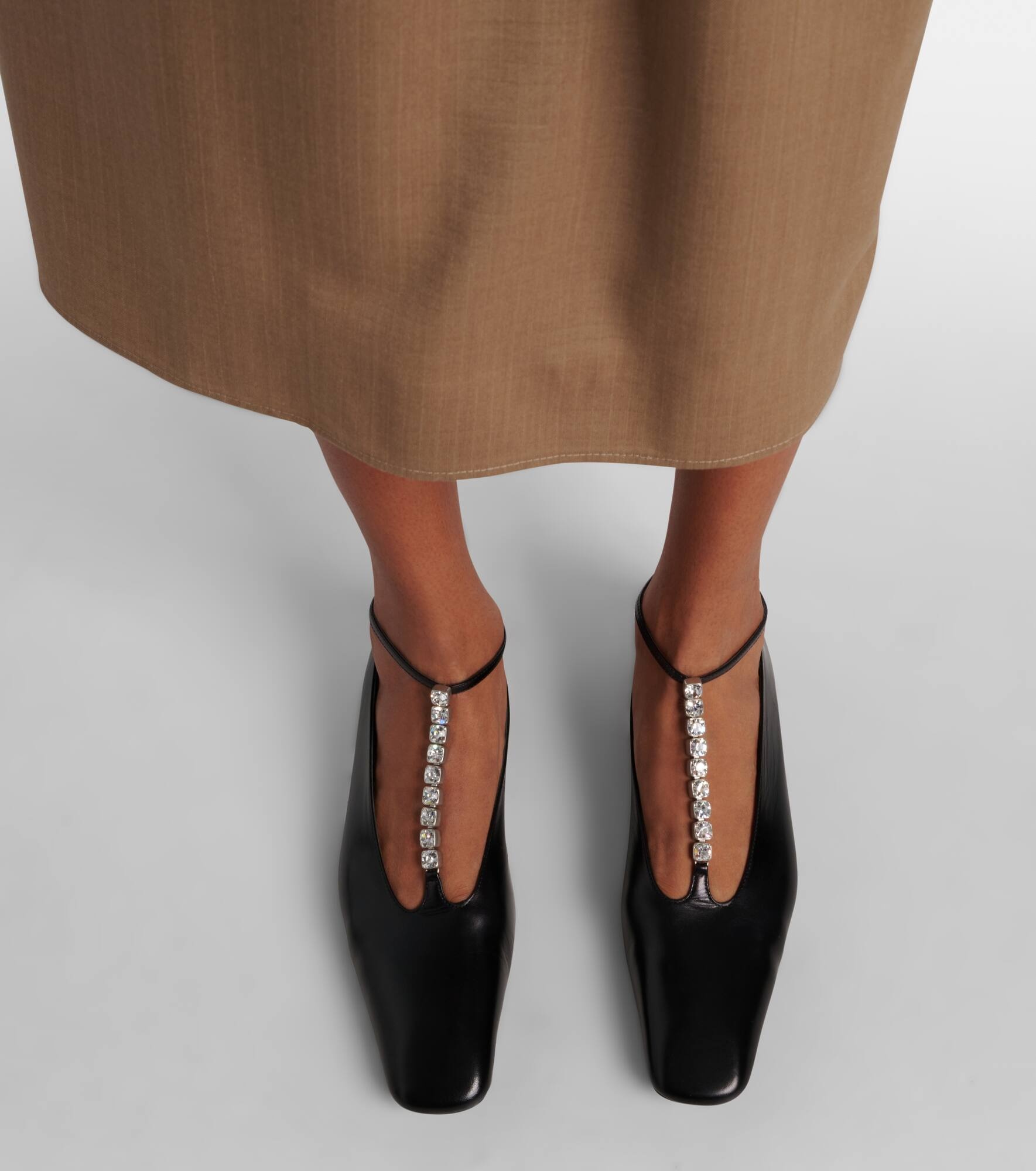 Embellished leather ballet flats - 7