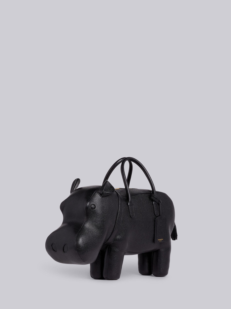 Black Pebbled Calfskin Hippo Bag 3