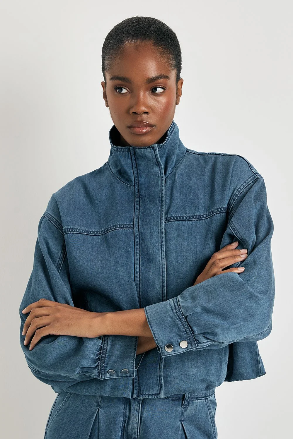 Denim Relaxed Bomber - 1