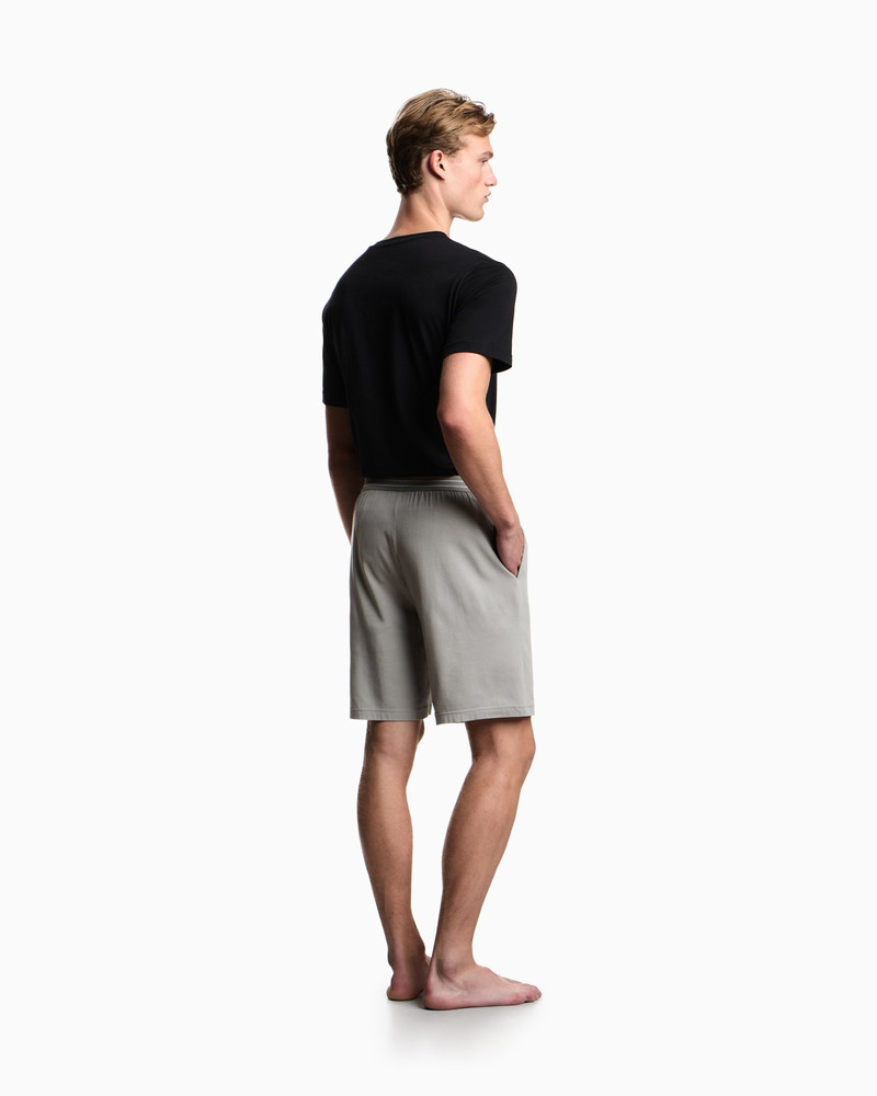 ASV LOGO LABEL ORGANIC JERSEY PYJAMAS WITH BERMUDA SHORTS 3