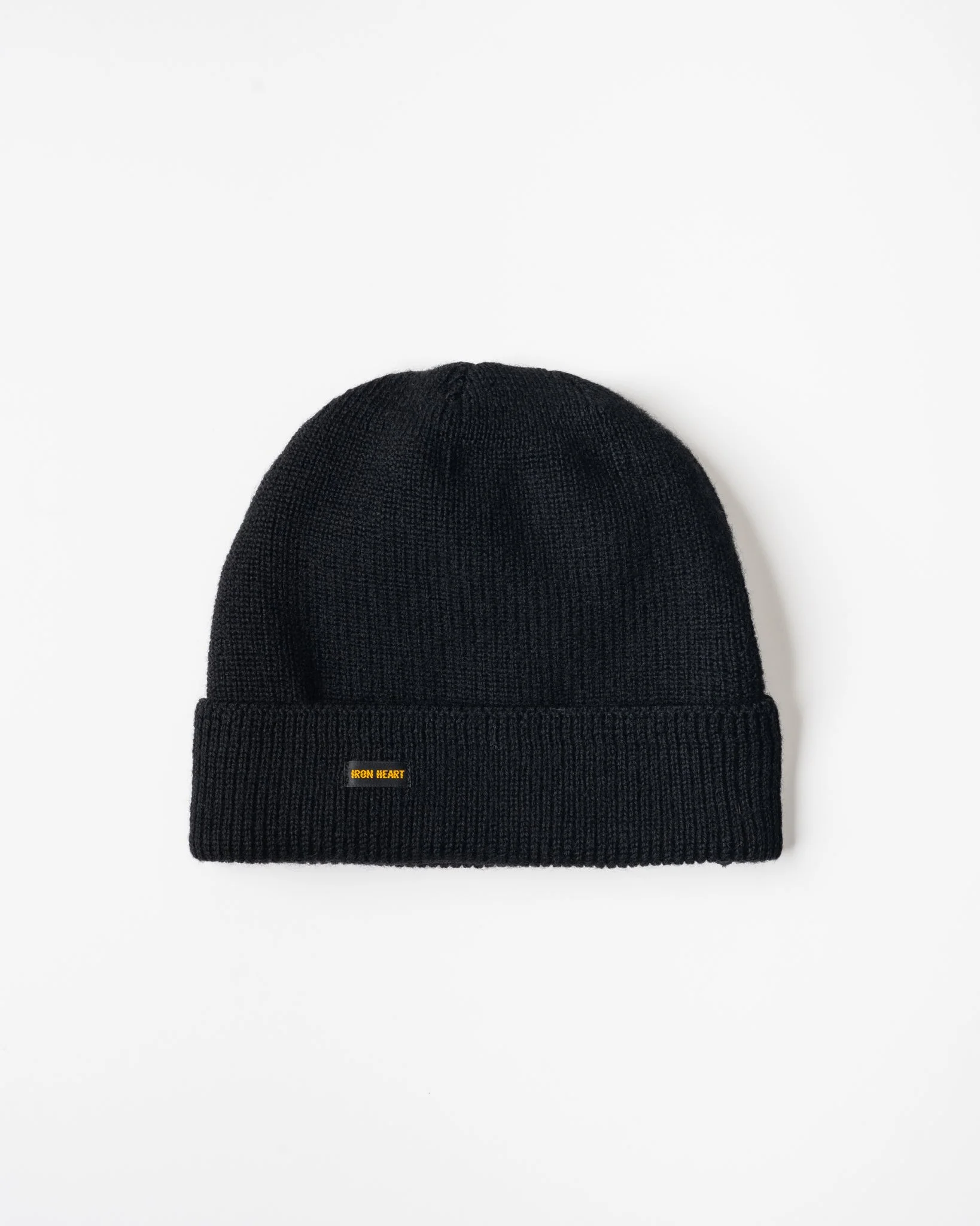 100% WOOL RIBBED BEANIE - BLACK - 1