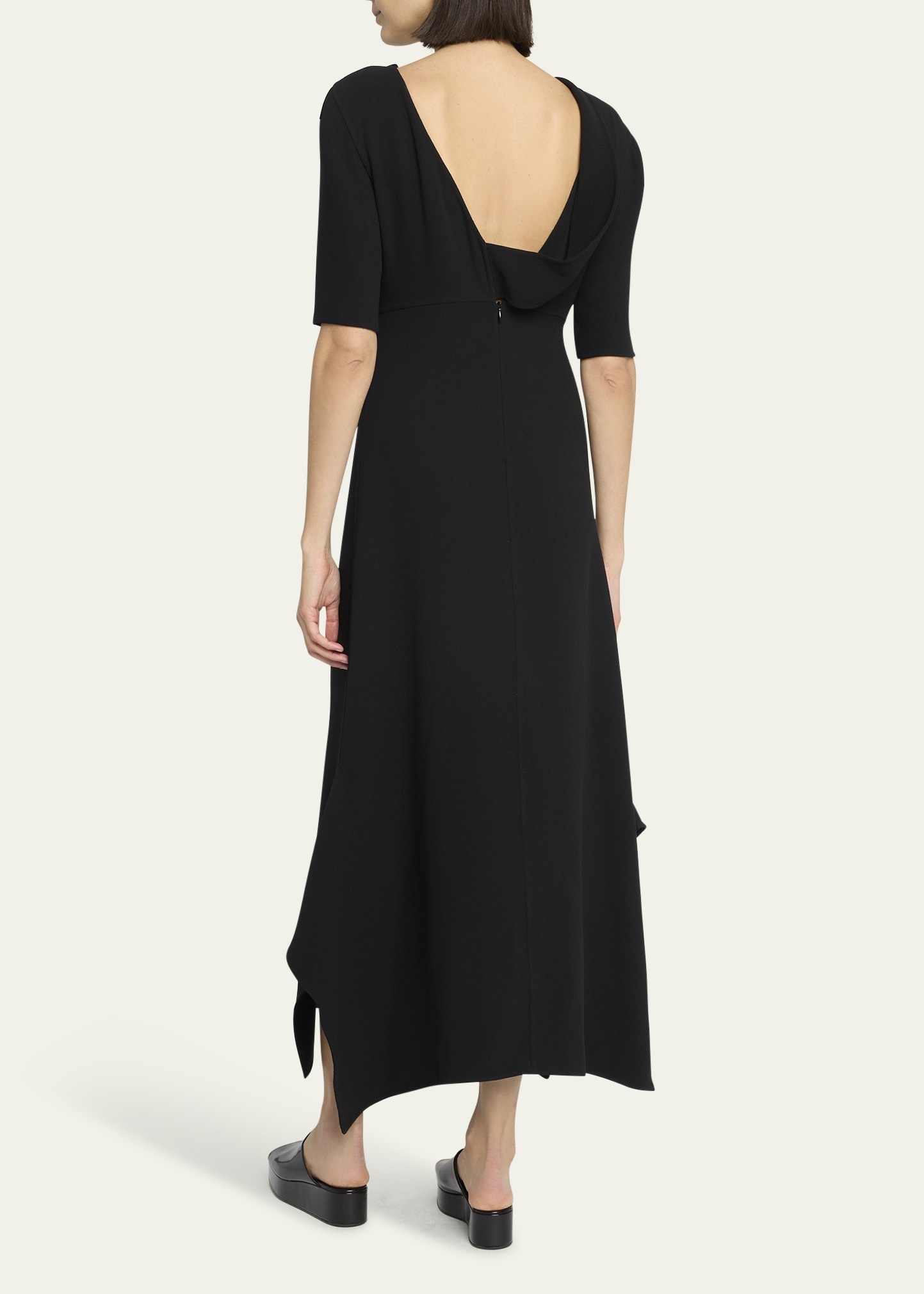 Faede Draped Back Long Silk Dress - 3