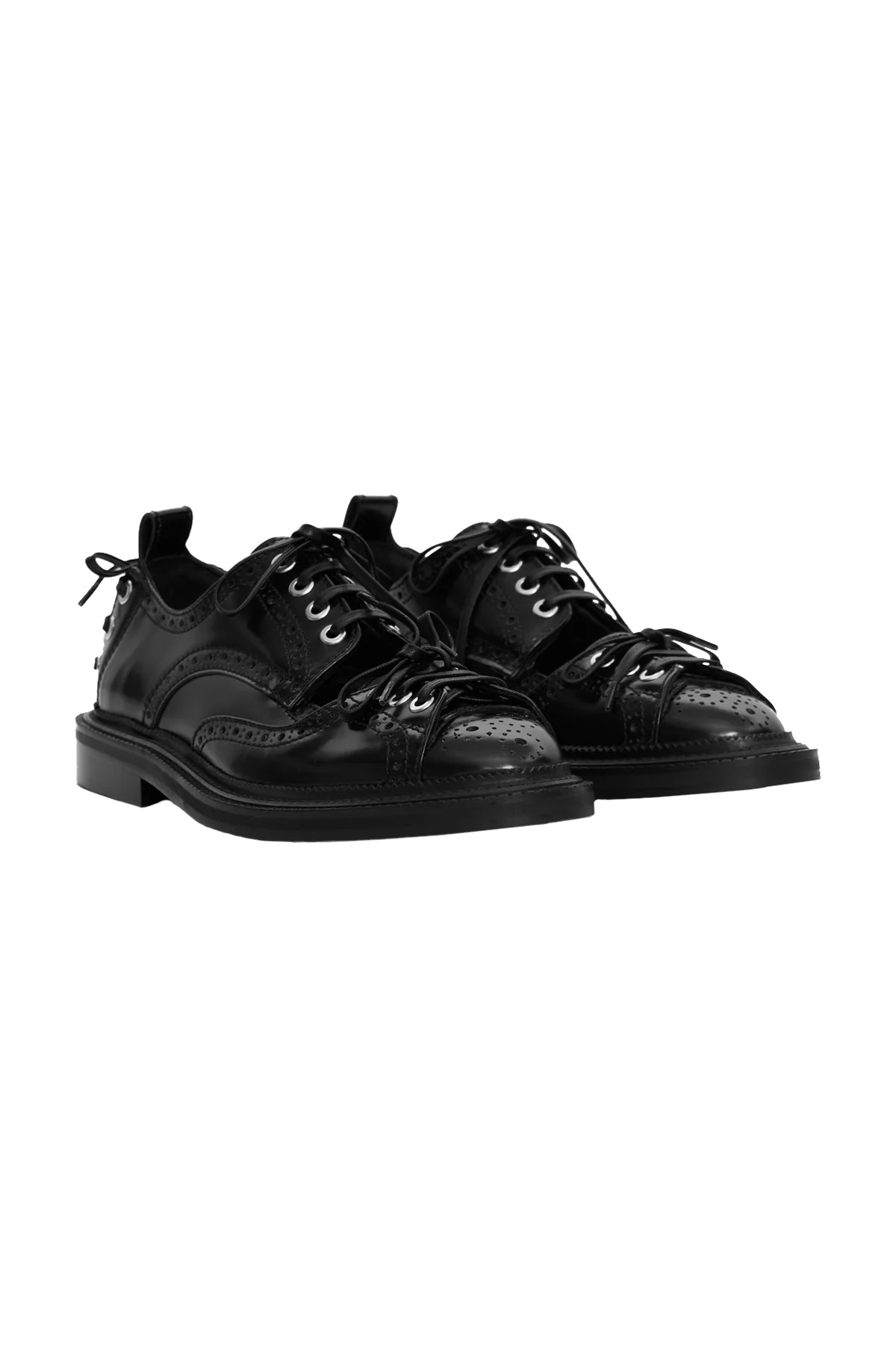 Simone Rocha Cutout Multi-Lace Brogue Black - 2