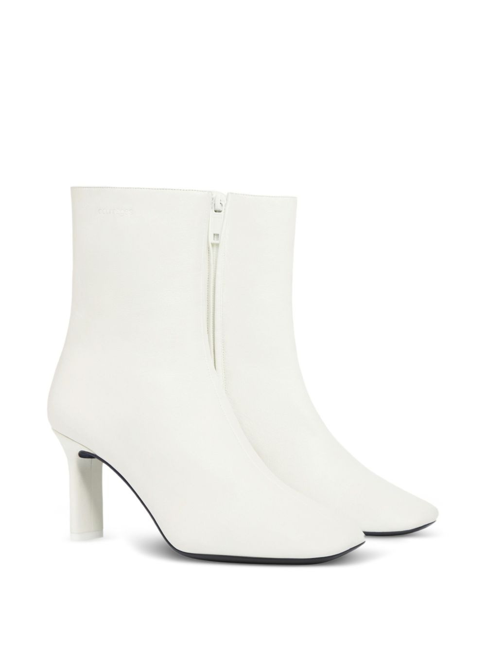 square-toe leather ankle boots - 2