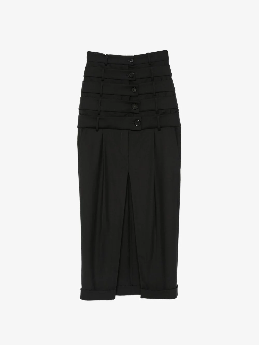 multi-layered buttoned maxi skirt - 1
