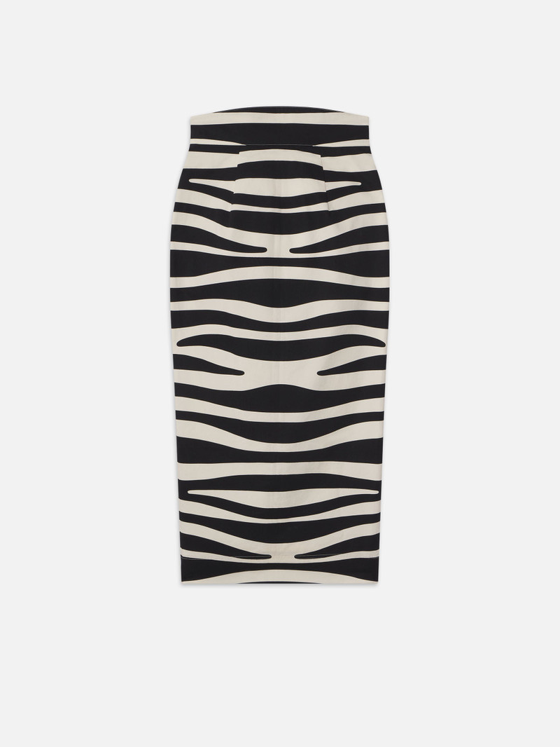 Button Front Skirt in Black Multi 3