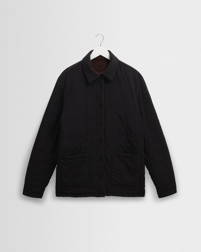 Mount - Brown Reversible Boucle Wool Overshirt 9