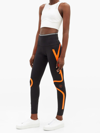 adidas High-rise abstract-print performance leggings outlook