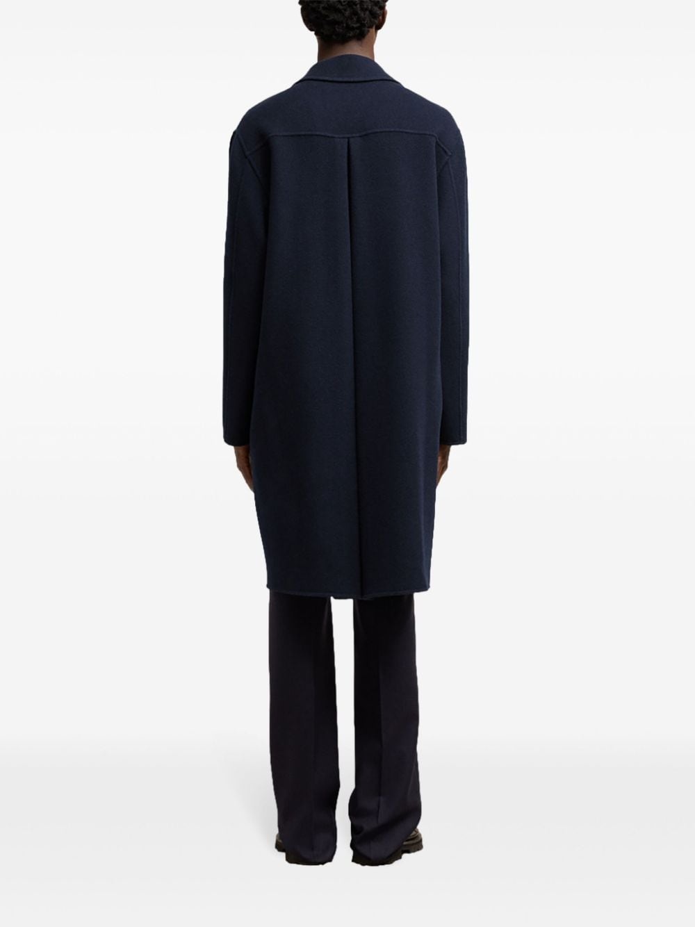 single-breasted felted coat - 4