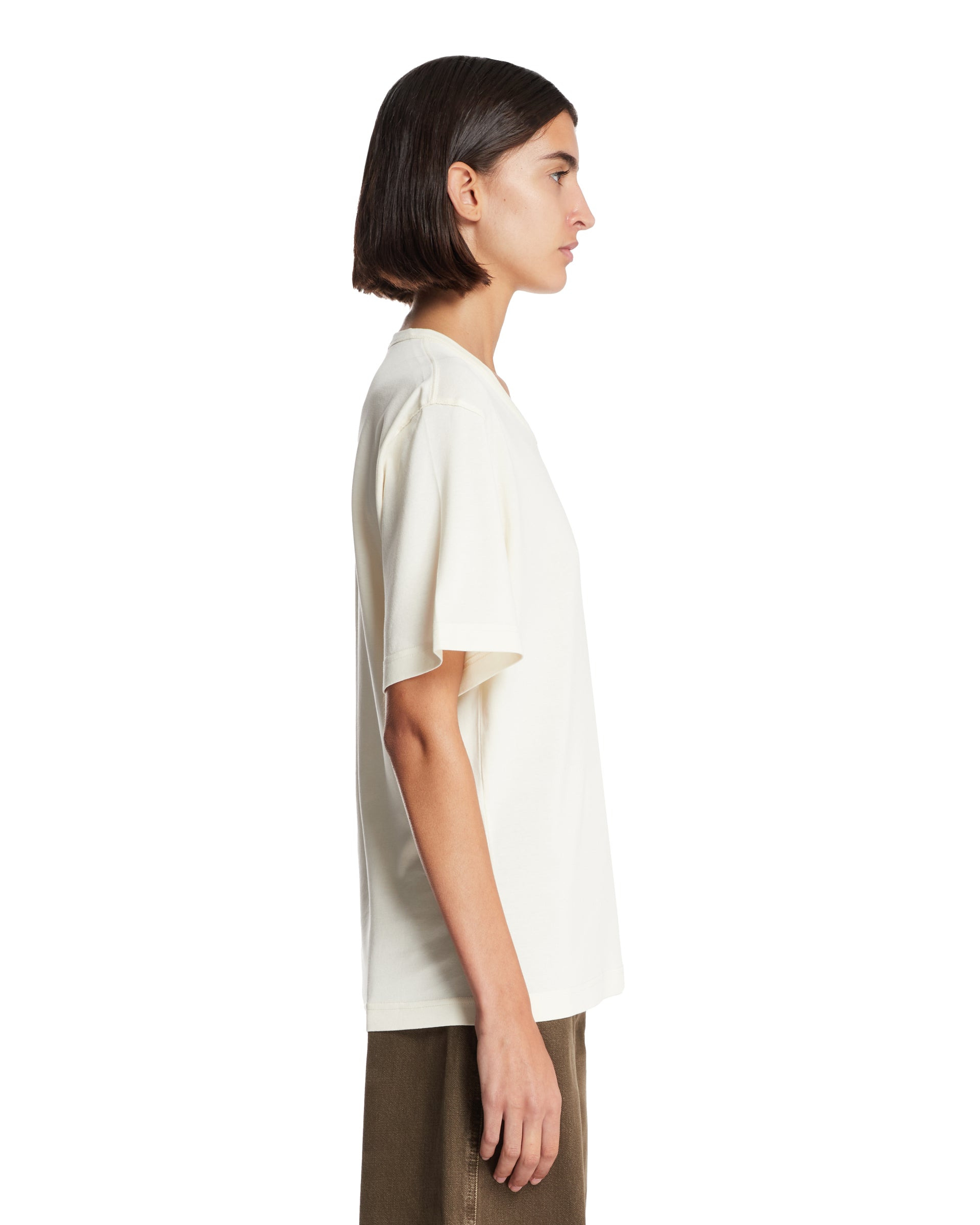 White Relaxed Cotton T-Shirt - 5
