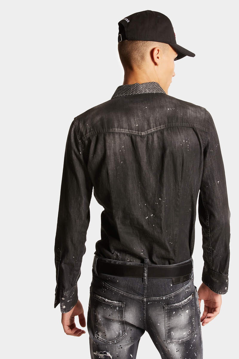 BLACK WASH NIGHT FASHION WESTERN SHIRT - 4