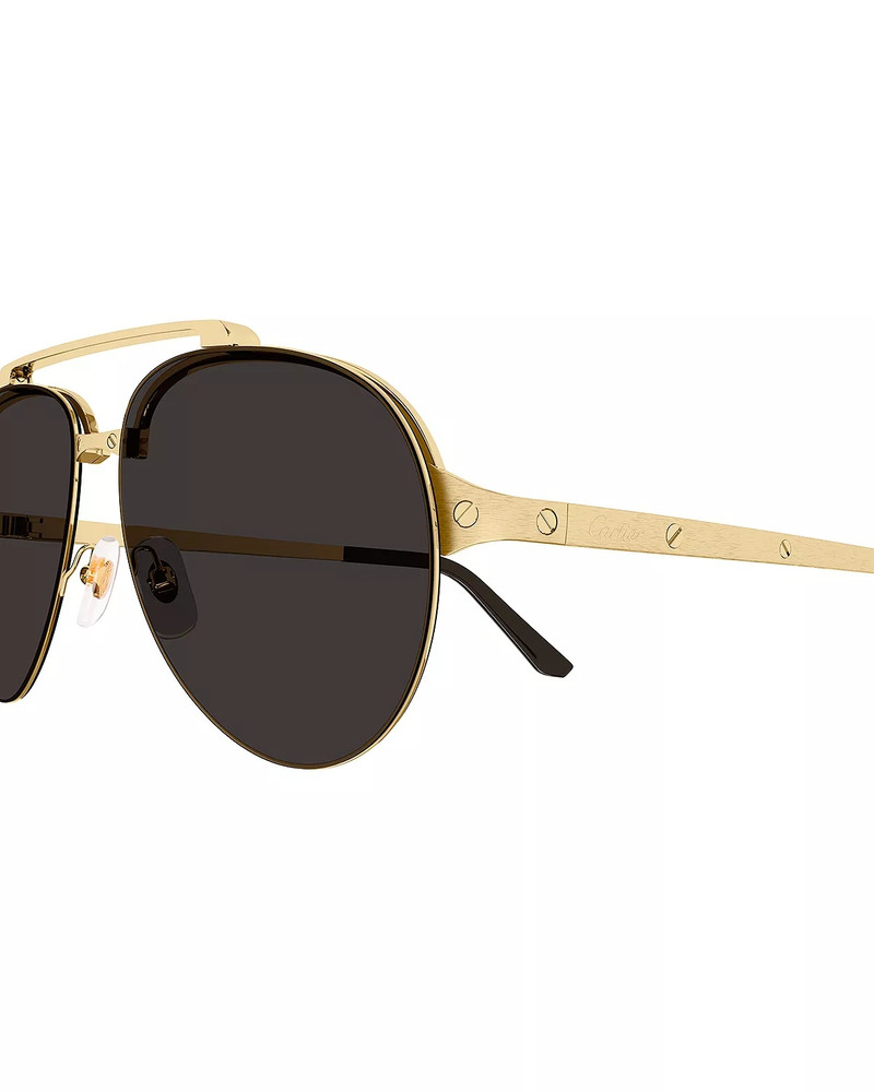 Santos Evolution 24K Gold Plated Pilot Sunglasses, 61mm 3