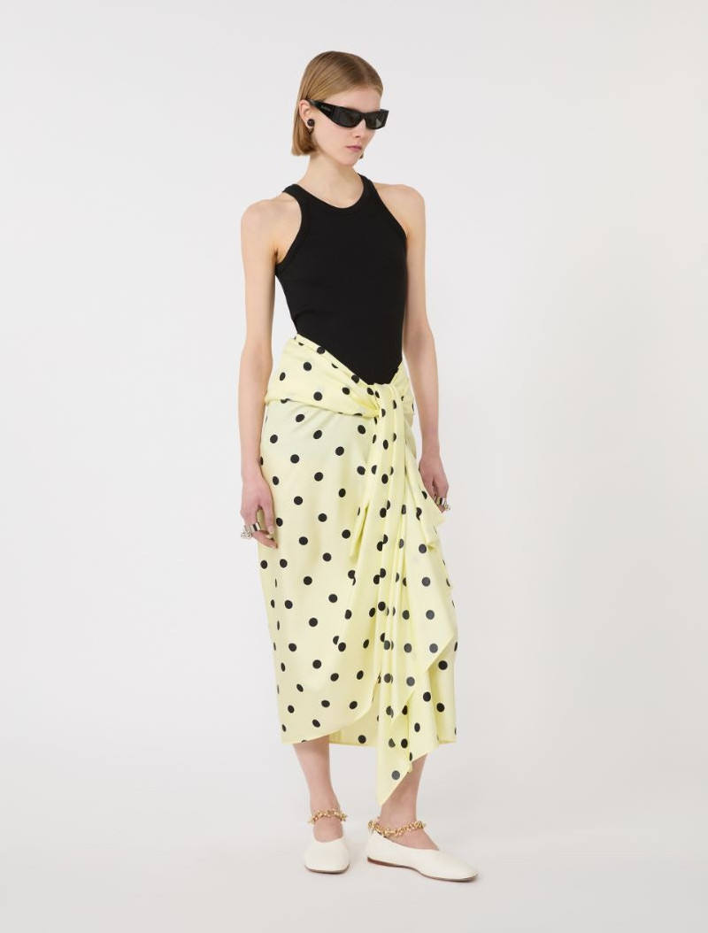 Sportmax Silk twill knot skirt - lemon outlook