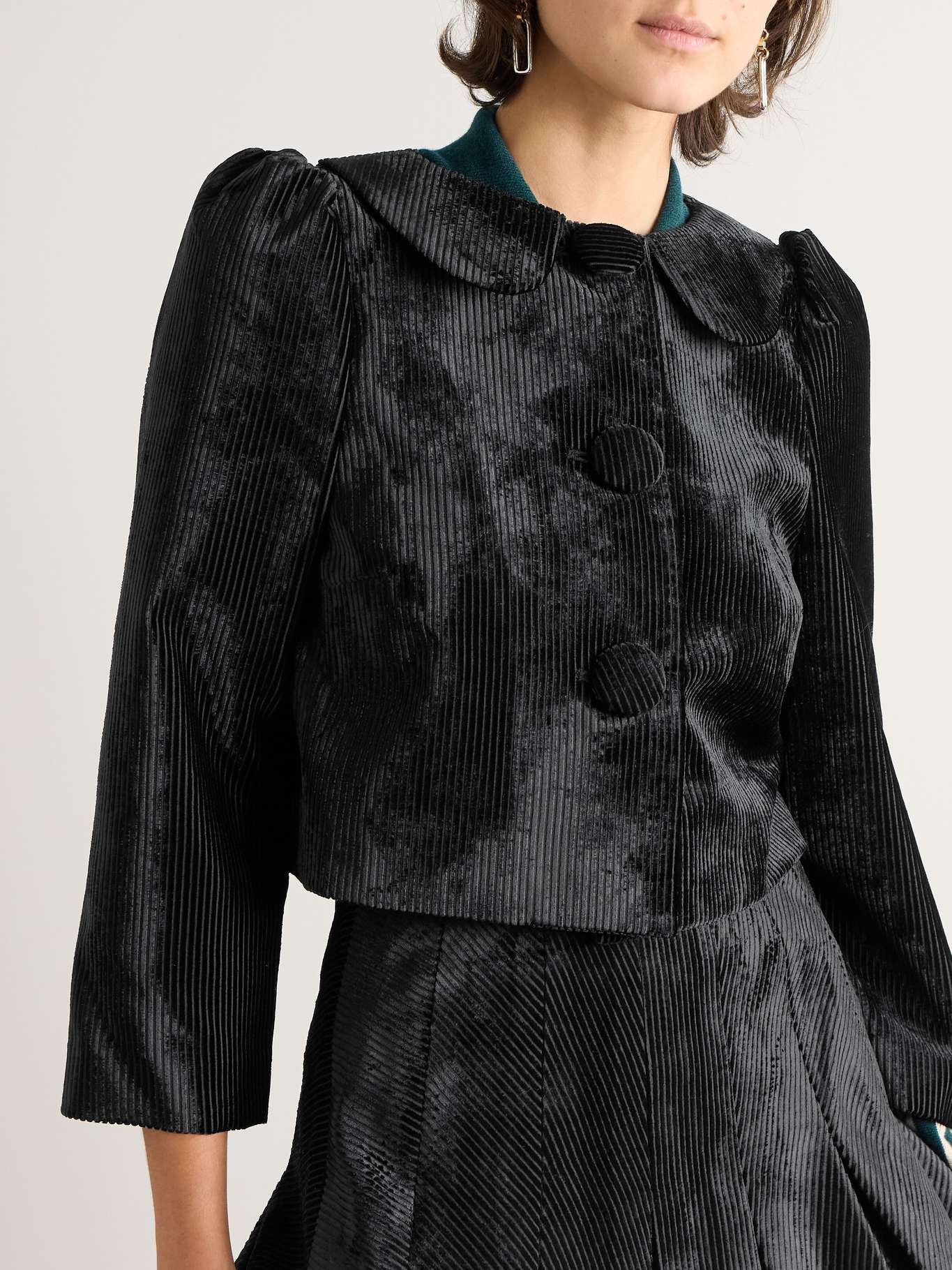 Cropped corduroy jacket - 3