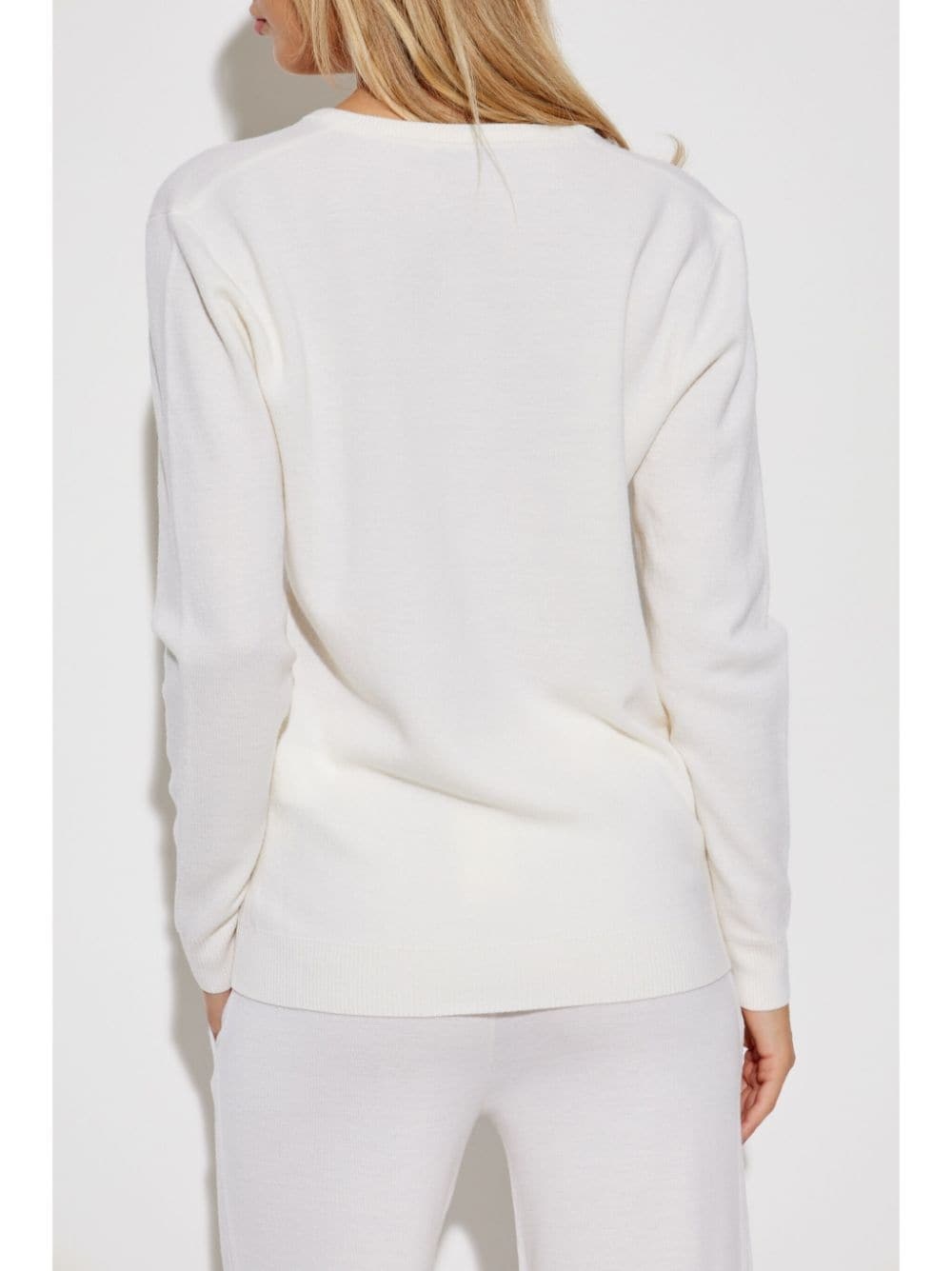 v-neck wool knit top - 4