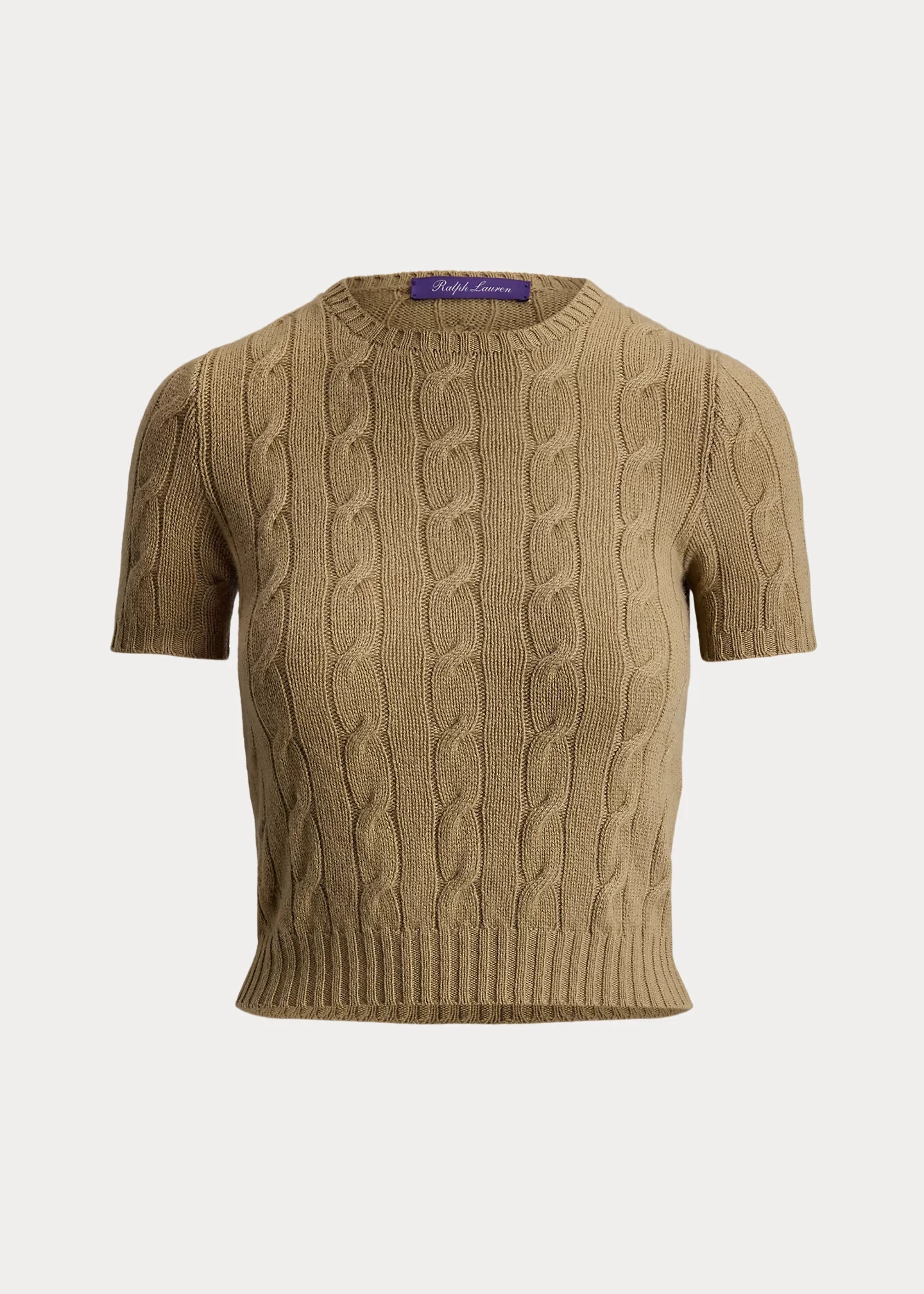 Cable-Knit Cashmere Cropped Sweater - 1
