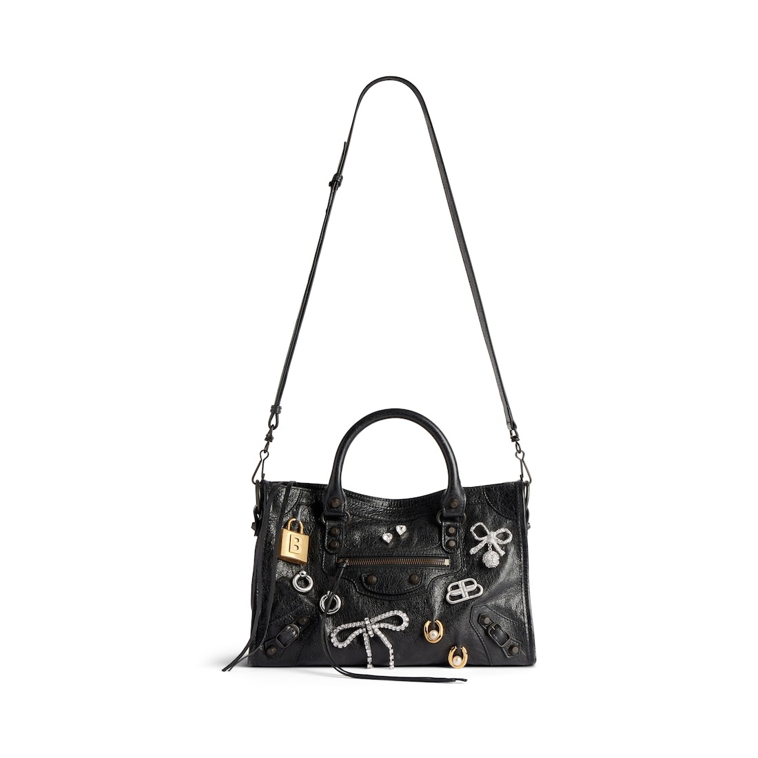 Women's Le City Small Bag With Pins in Black - 4