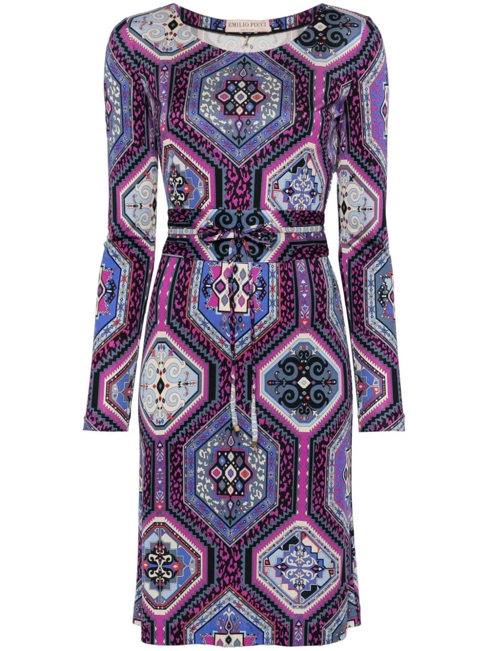 geometric-print midi dress - 1