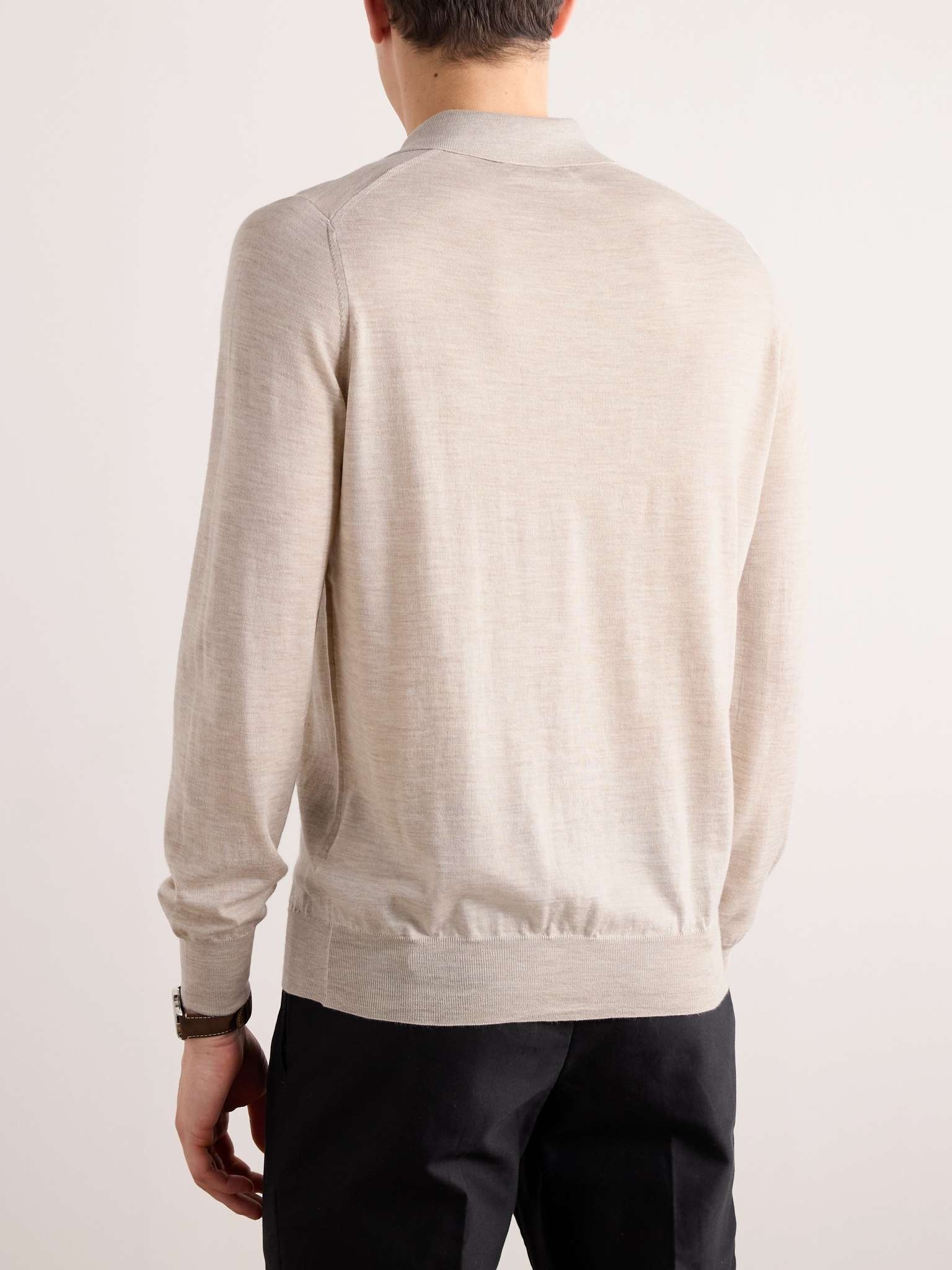 Virgin Wool and Cashmere-Blend Polo Shirt - 4