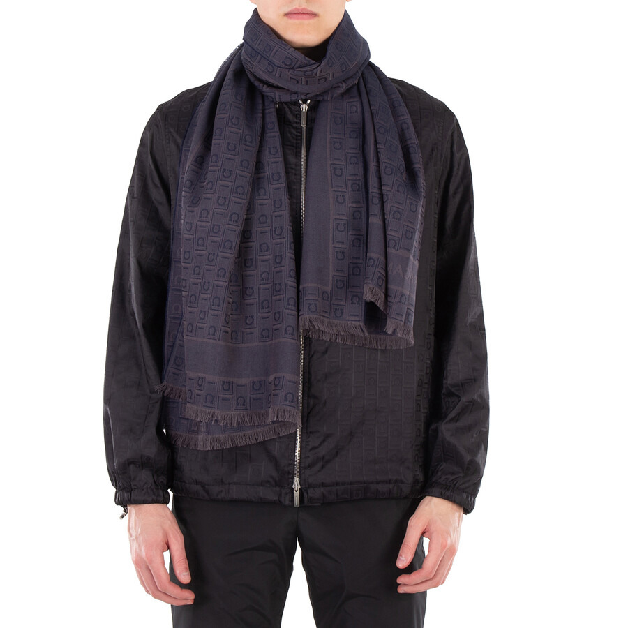 Ferragamo Gancini Monogram Jacquard Stole - 3
