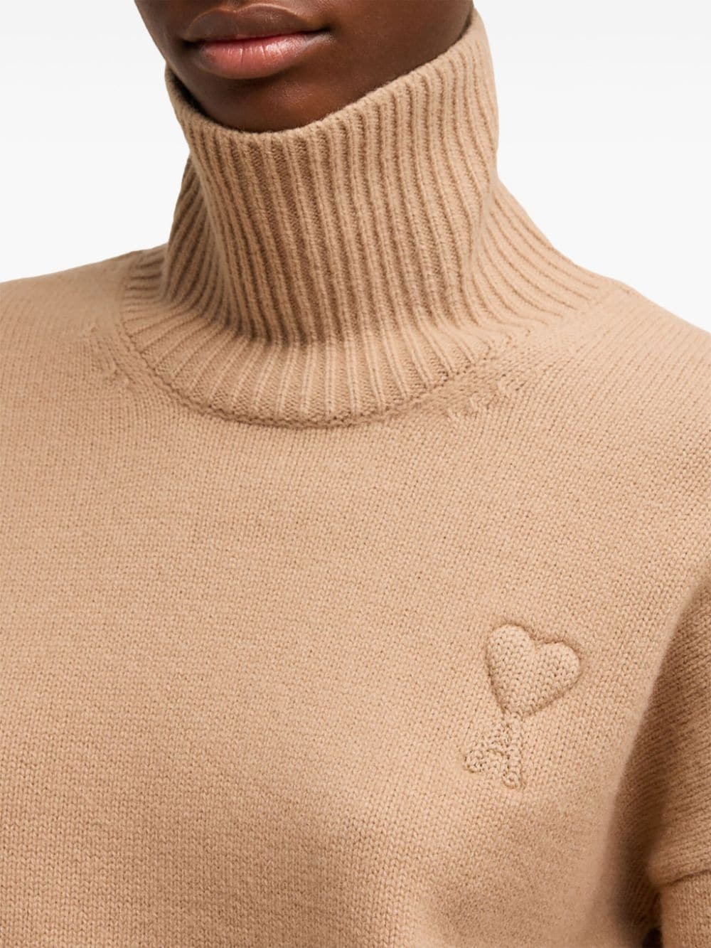 embossed Ami de Coeur roll-neck jumper - 7