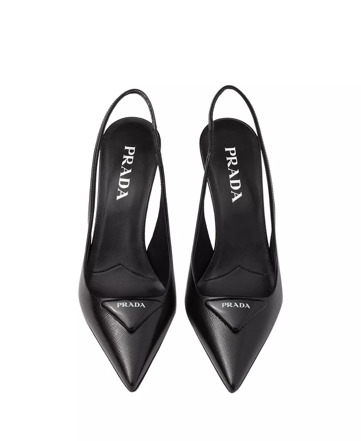 Women's Saffiano Patent Leather Slingback Pumps - 4