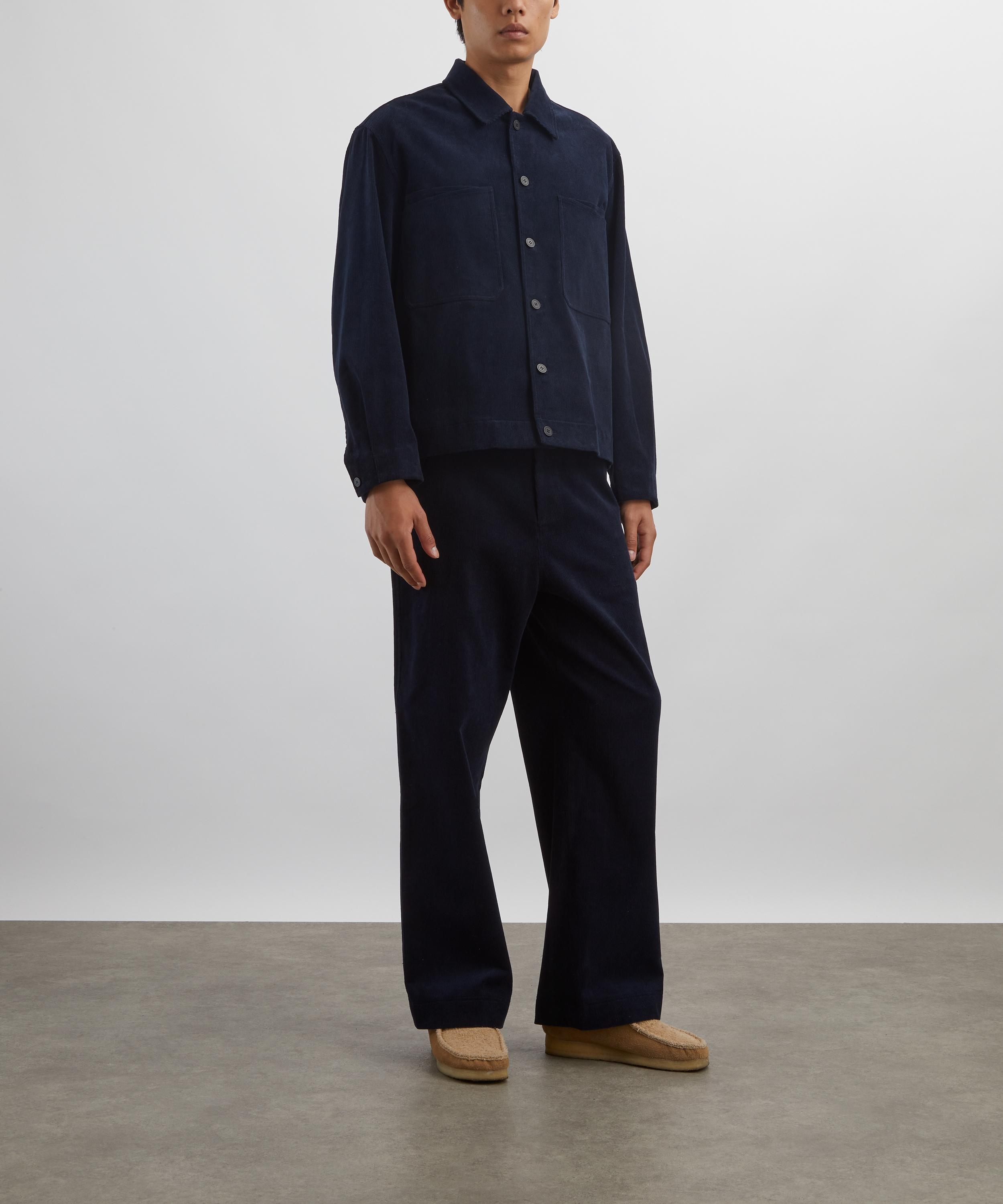 Side Button Corduroy Trousers - 2