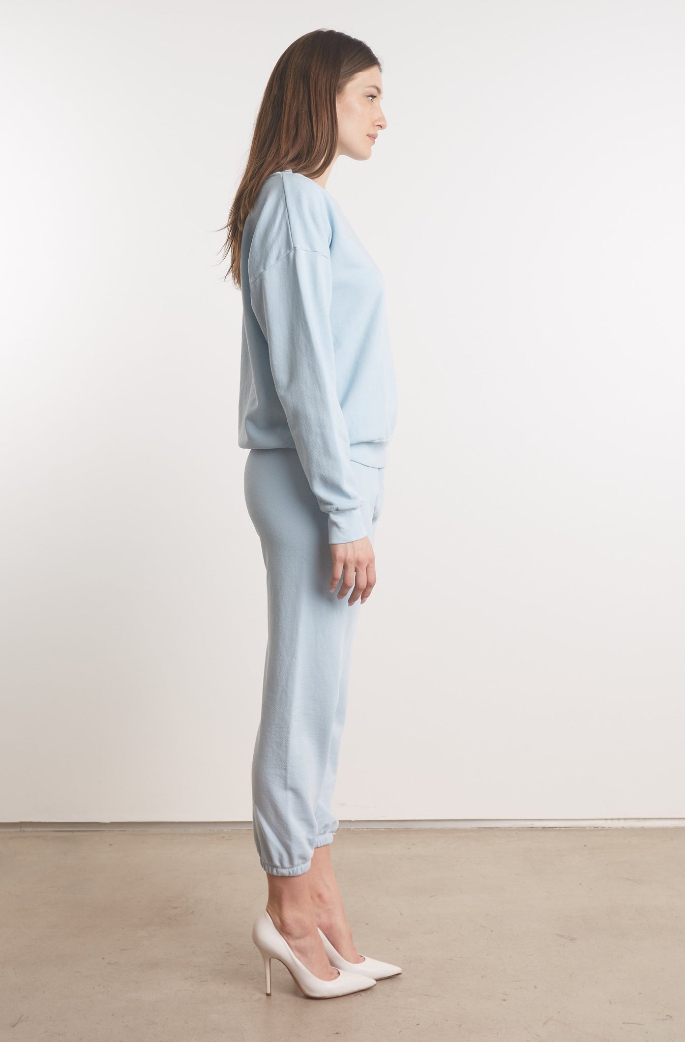 BABY BLUE COTTON TINY LOGO SWEATSHIRT - 3