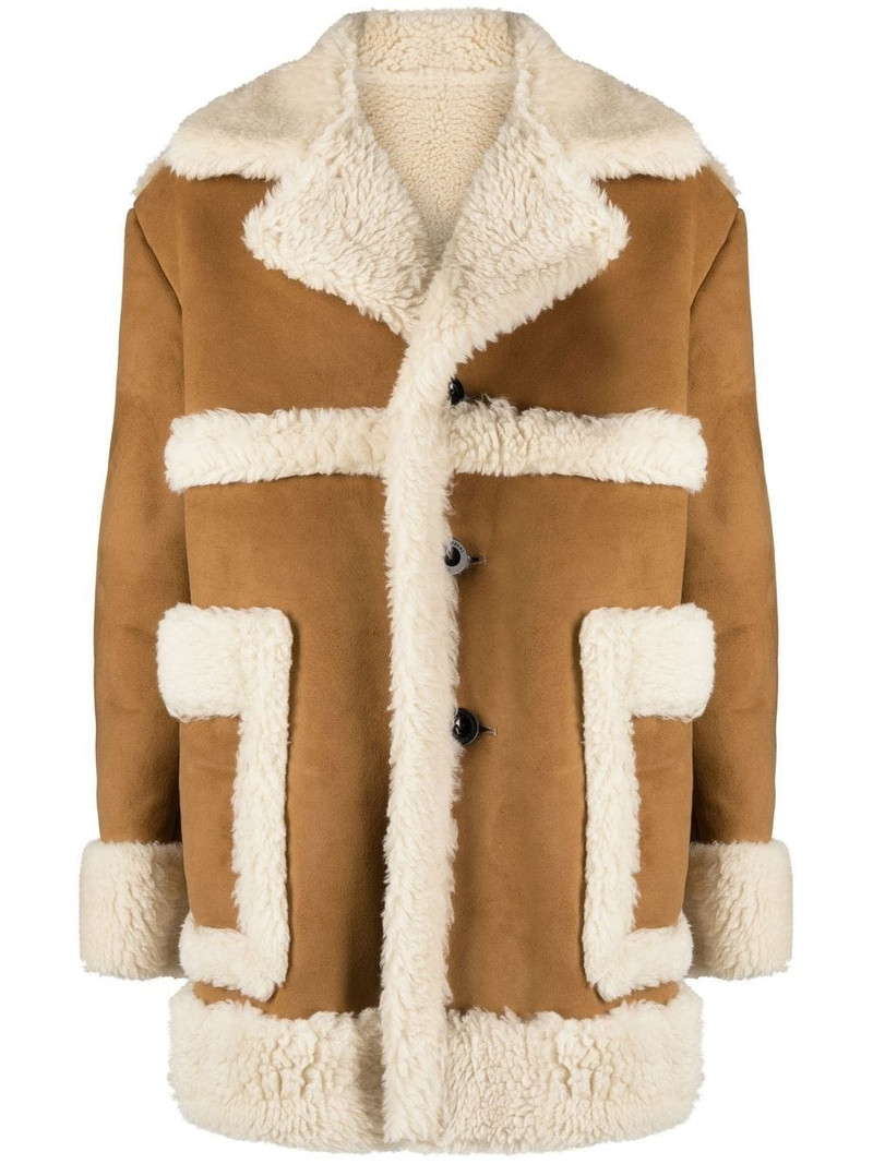faux-shearling single-breasted coat 1