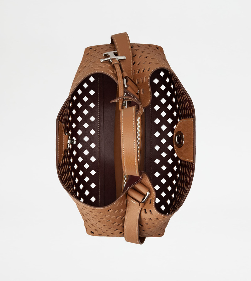 BAG IN LEATHER SMALL - BROWN, BURGUNDY 4