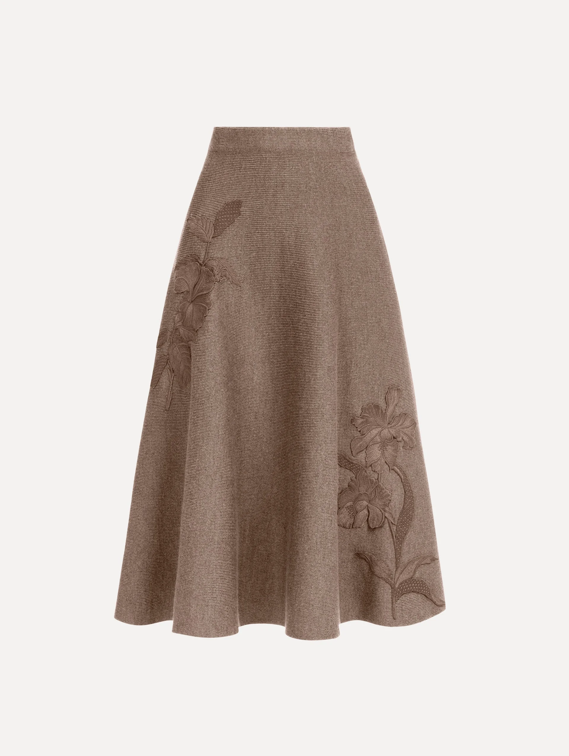 HIBISCUS EMBROIDERED KNIT SKIRT - 1