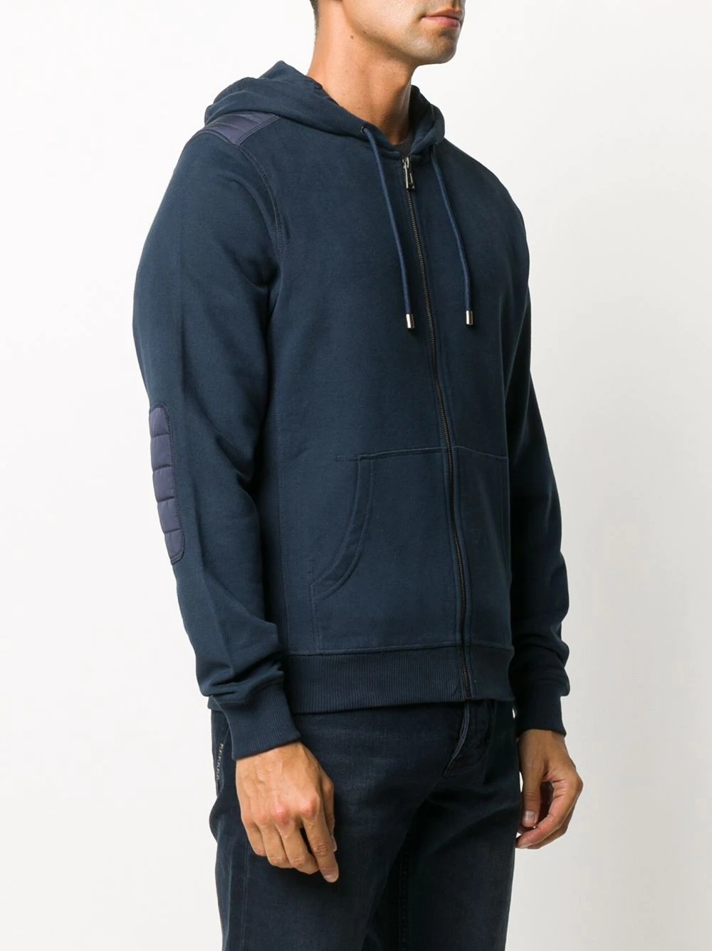 elbow-patch zipped hoodie - 3