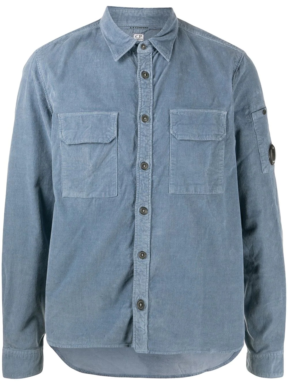 flap-pocket corduroy shirt - 1