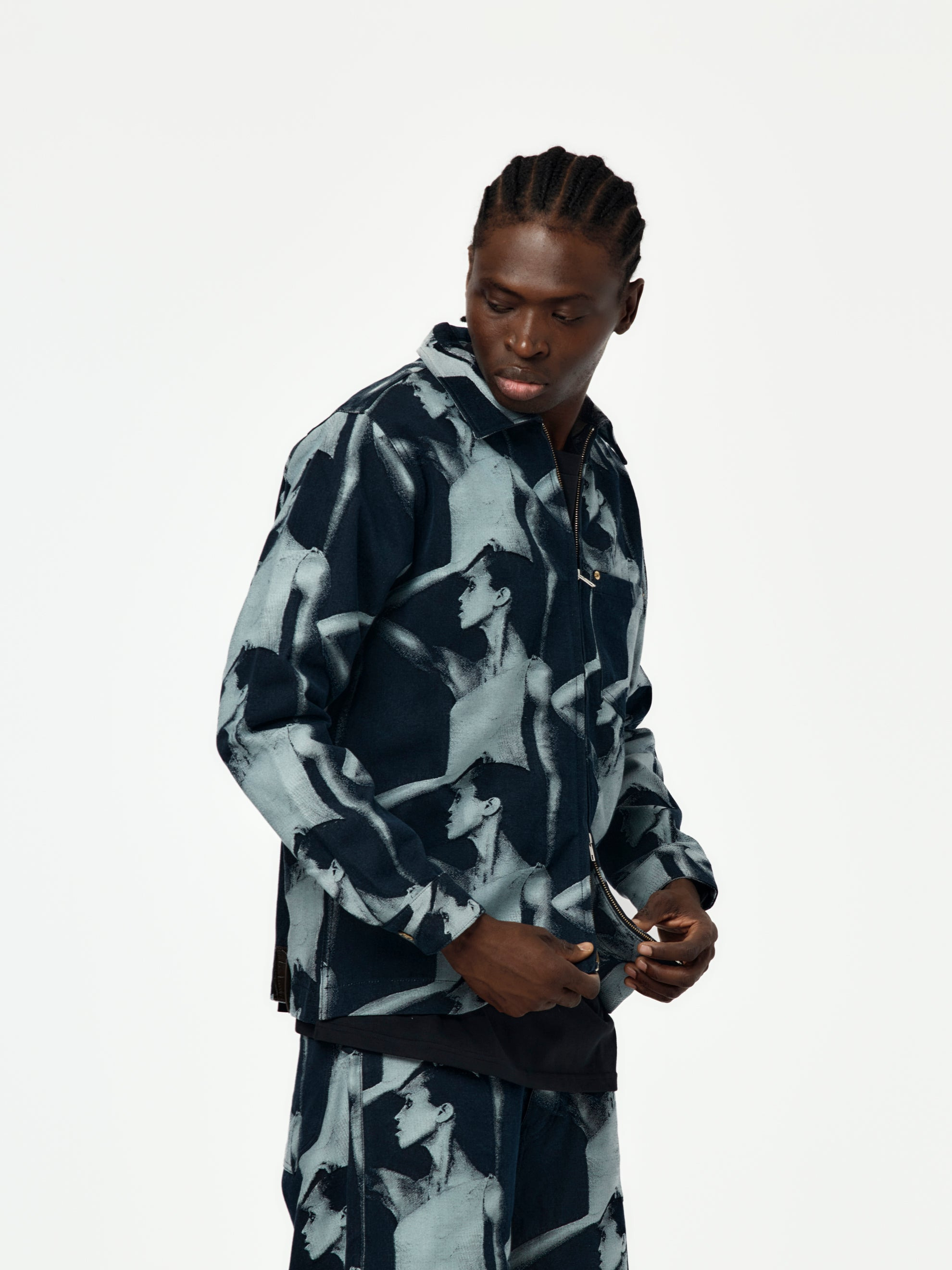 JET ZIP JACKET (JACQUARD FACE DENIM) - 2