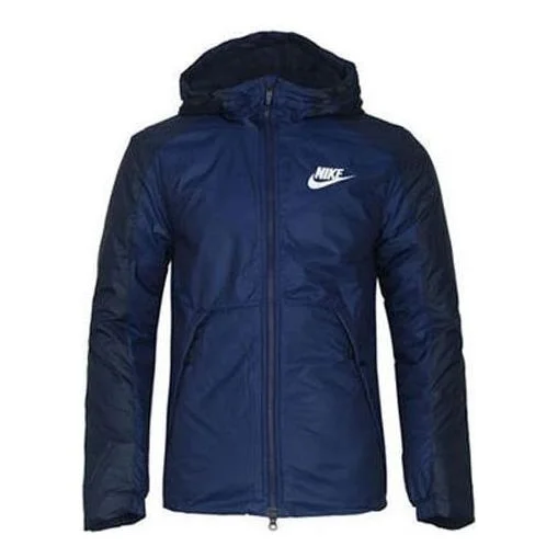 Nike Sportswear logo Casual Sports Windproof hooded Jacket Navy Blue Dark blue 861789-429 - 1